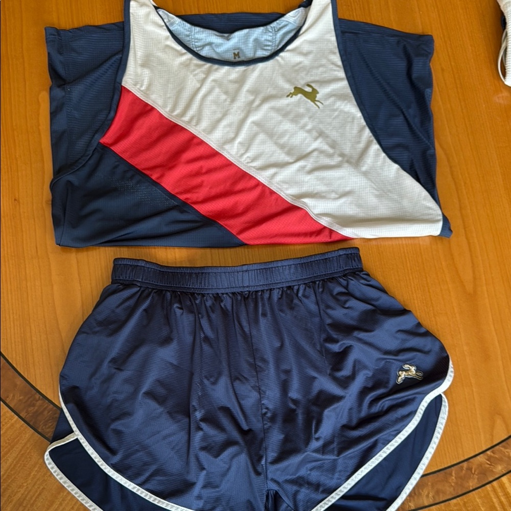 Tracksmith Blue and Red Men's Athletic Shorts